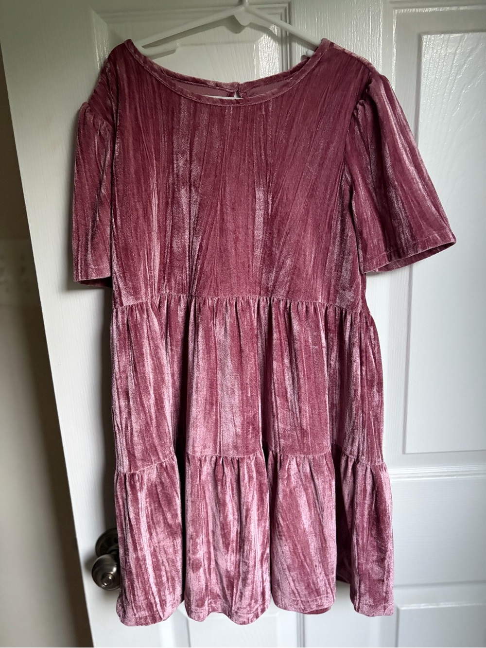 Gap Girls' Velvet Tiered Dress Size 10 - Dusty Rose